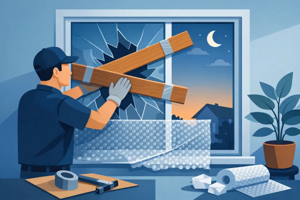 How to Secure a Broken Window Before Help Arrives