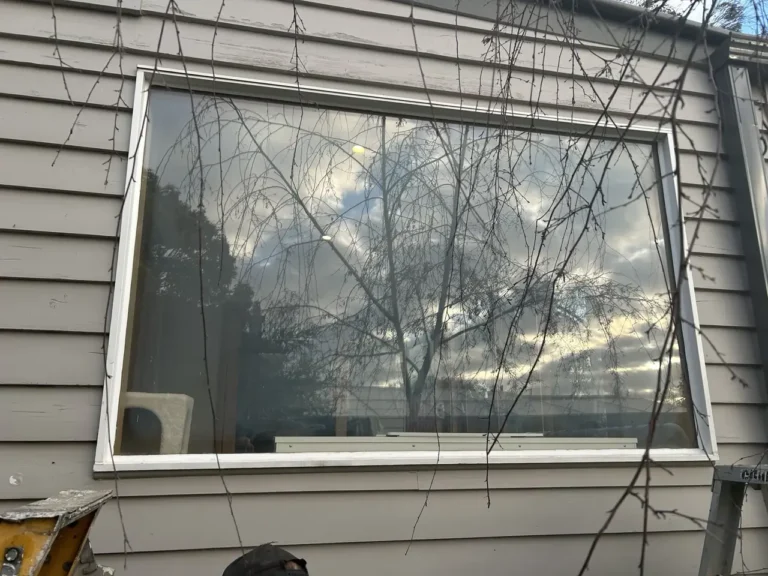 Failed double-glazed window before the unit was replaced